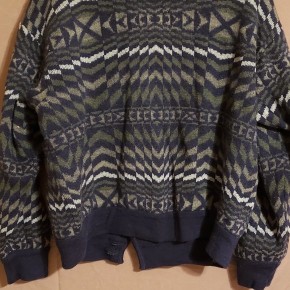 Authentic Geiger Sweater/Jacket, Blue, Tan, White & olive, 50 - Picture 9 of 12